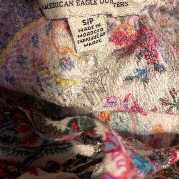 American Eagle Outfitters Y2K Multicolor Paisley Romper S Boho Preppy Casual - Picture 6 of 7